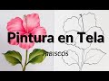 Pintura en Tela Flores Hibisco Rosa