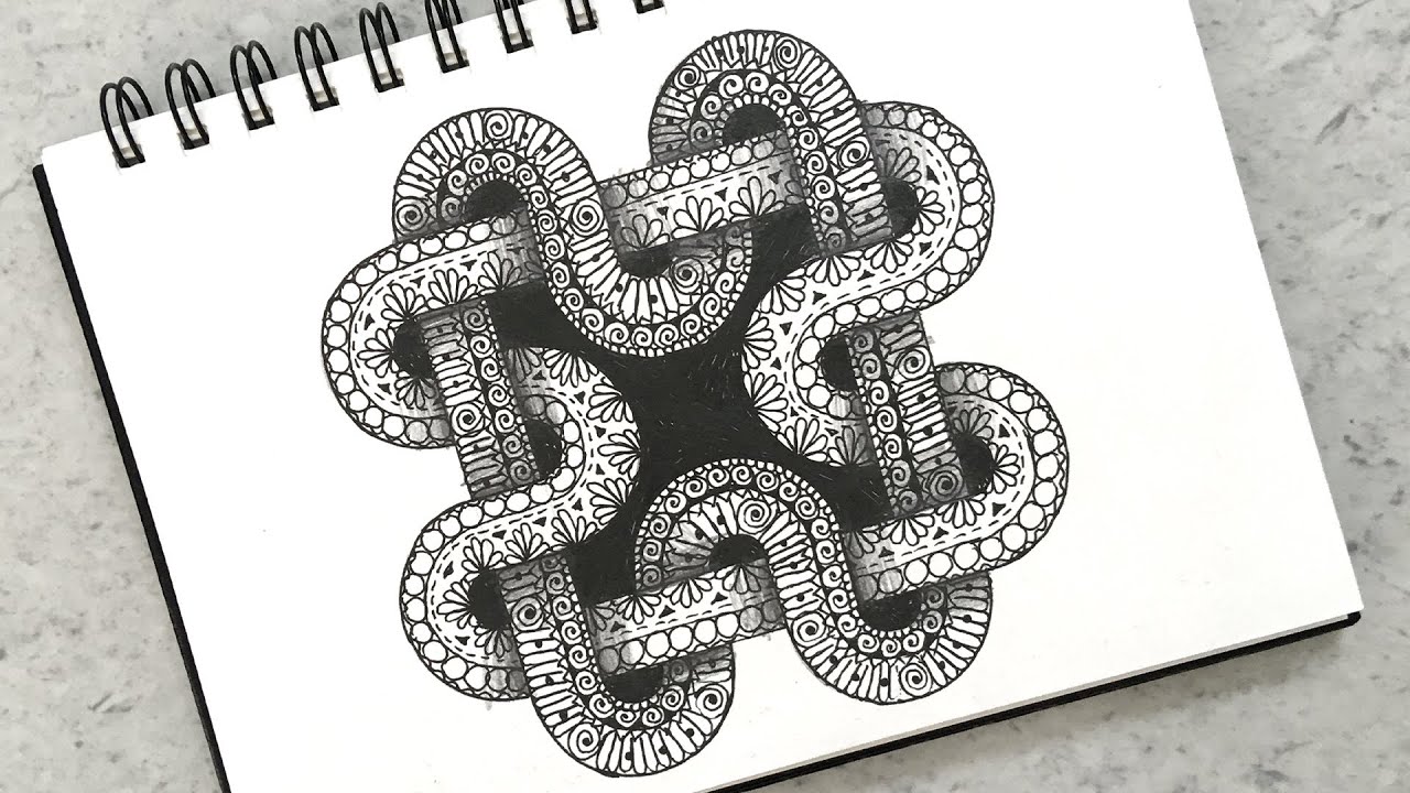 3D Wavy Pattern Mandala Art | How to Draw 3D Mandala Drawing