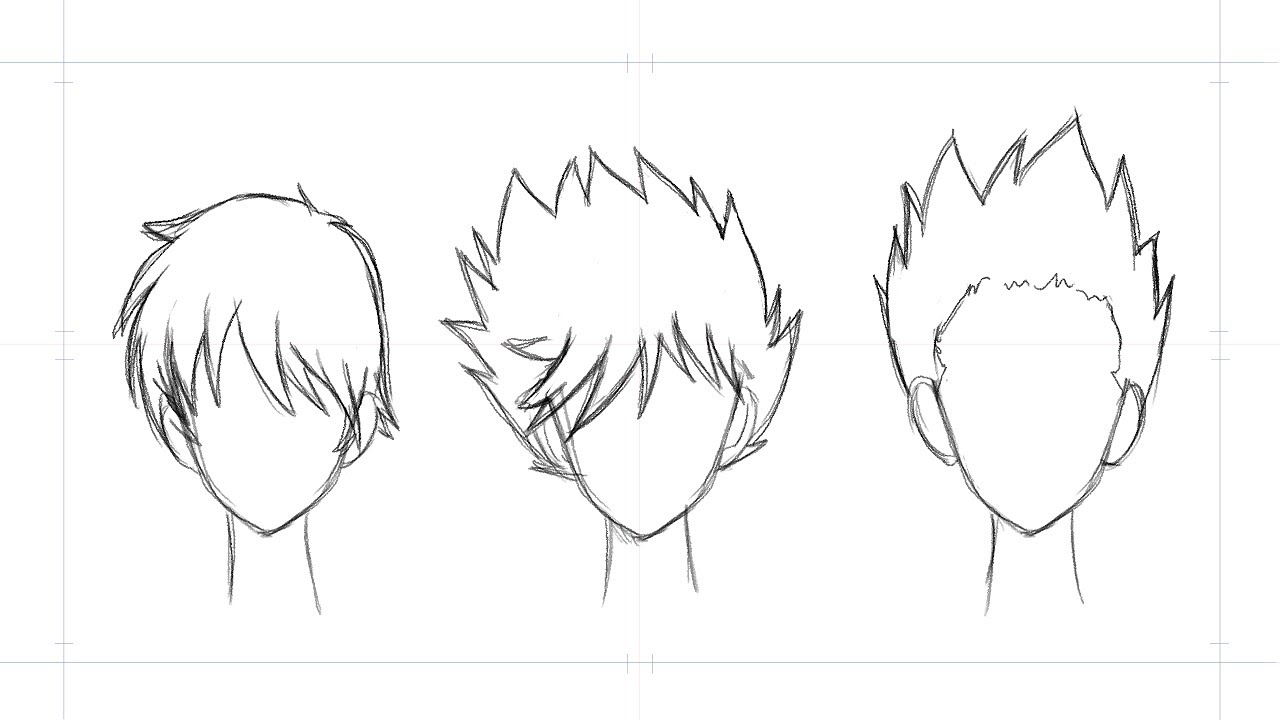 How to draw MANGA Hair 3 different ways - YouTube