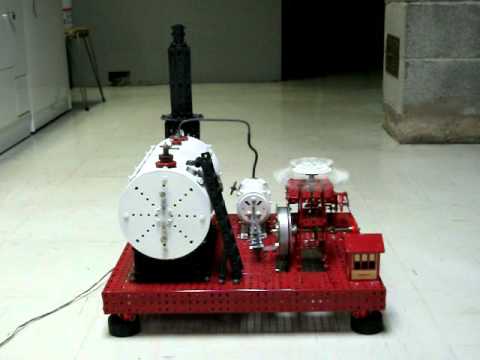 Large Stationary Steam Engine made from Gilbert Erector Parts - YouTube