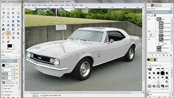 Car color change - black to white in GIMP (works with photoshop too)