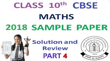 CBSE Class 10 2018 Maths Sample Paper Part 4