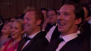 4. Benedict Cumberbatch smiles at the BAFTAS