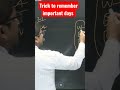 Easy Trick to Remember Important Days π