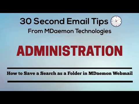 How to Save a Search as a Folder in MDaemon Webmail