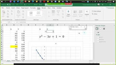Use Goal Seek to solve a quadratic equation
