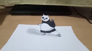 Kung fu panda | How to Draw a 3D Kung fu panda step by step. screenshot 4
