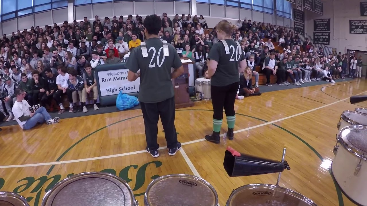 2019 Winter Pep Rally Drumline GoPro view