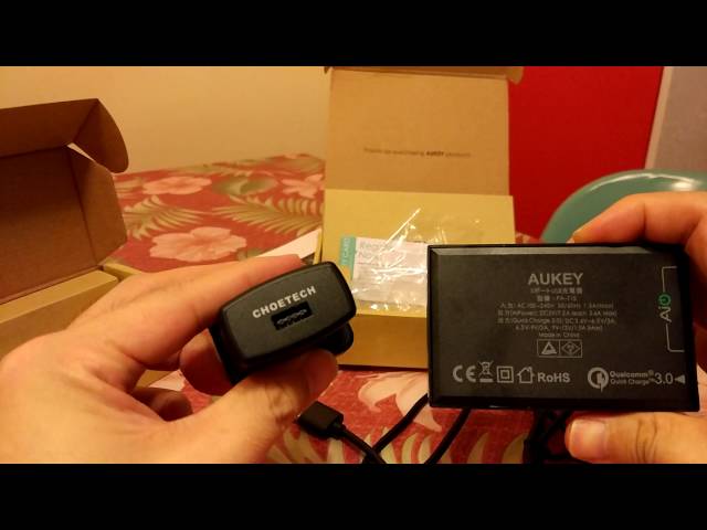 Aukey PA-T15 5 port QC3.0 charger and Choetech QC3001 QC3.0 charger short review