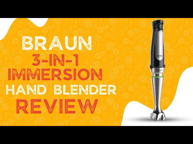  Braun MQ7035X 3-in-1 Immersion Hand, Powerful 500W Stainless  Steel Stick Blender Variable Speed + 2-Cup Food Processor, Whisk, Beaker,  Faster, Finer Blending, MultiQuick