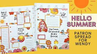 PLAN WITH ME | HELLO SUMMER PATRON SPREAD FOR WENDY | THE HAPPY PLANNER