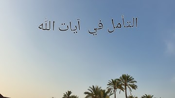 التأمل في آيات الله   Meditation on God’s creation