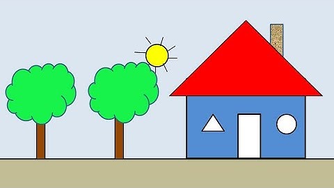 How to draw house from shapes, microsoft powerpoint