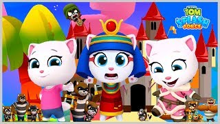 Talking Tom Splash Force 3 Sisters Angela Battle With Raccoons for Jungle Desert and Ice Earth Game