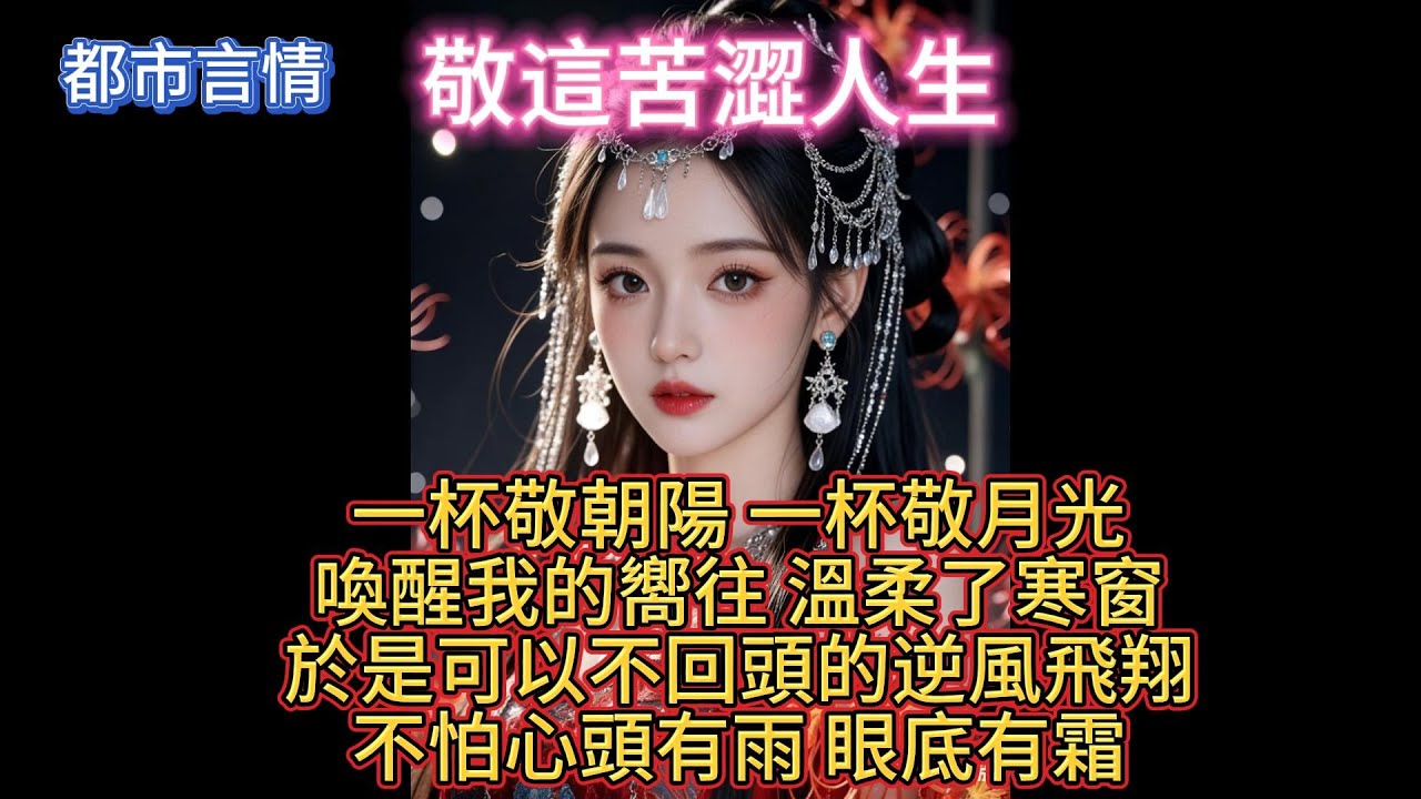 (原創爽文)敬這苦澀人生，-一杯敬朝陽， 一杯敬月光，喚醒我的嚮往 ，溫柔了寒窗，於是可以不回頭的逆風飛翔，不怕心頭有雨 ，眼底有霜。敬這苦澀人生