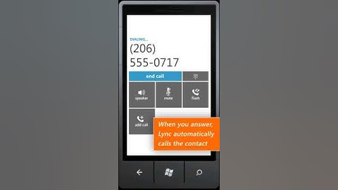 Microsoft Lync 2010 - WP7 Make a Call