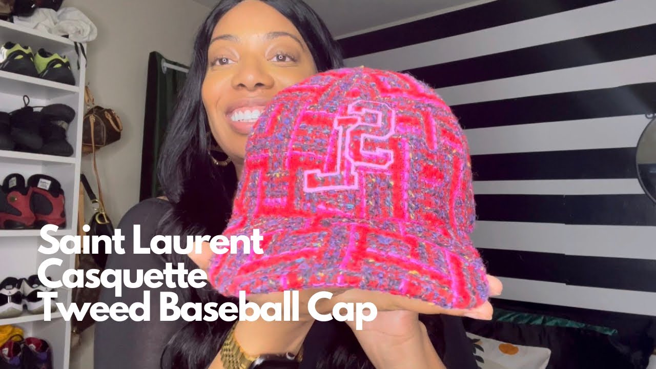 Saint Laurent Casquette Tweed Baseball Cap 