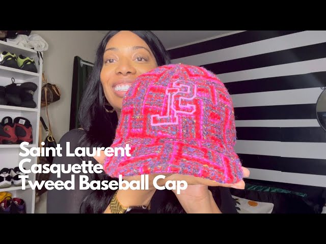 Saint Laurent Tweed Baseball Cap