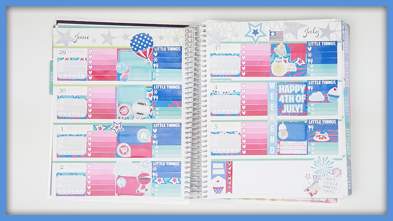 Plan With Me // 4th Of July! (Erin Condren Horizontal)