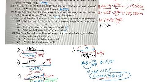 Vector Addition Word Problem with displacement and velocity