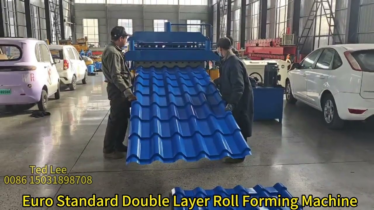 Euro standard double layer Bamboo glazed tile and T18 roll forming machine