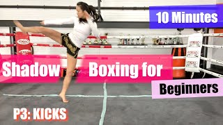 BEGINNER MUAY THAI SHADOW BOXING |Roundhouse Kicks [Follow Along, 10 Minutes] (PART 3)