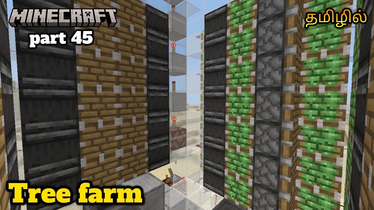 Minecraft pocket edition |minecraft building automatic tree farm in ...