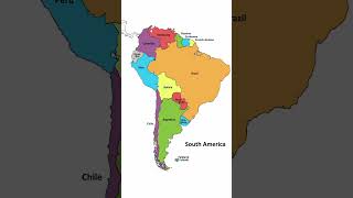 Map of South America | #southamerica #map #shorts