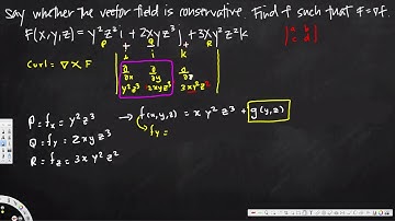 potential function of the conservative vector field, three dimensions  - Vector Calculus