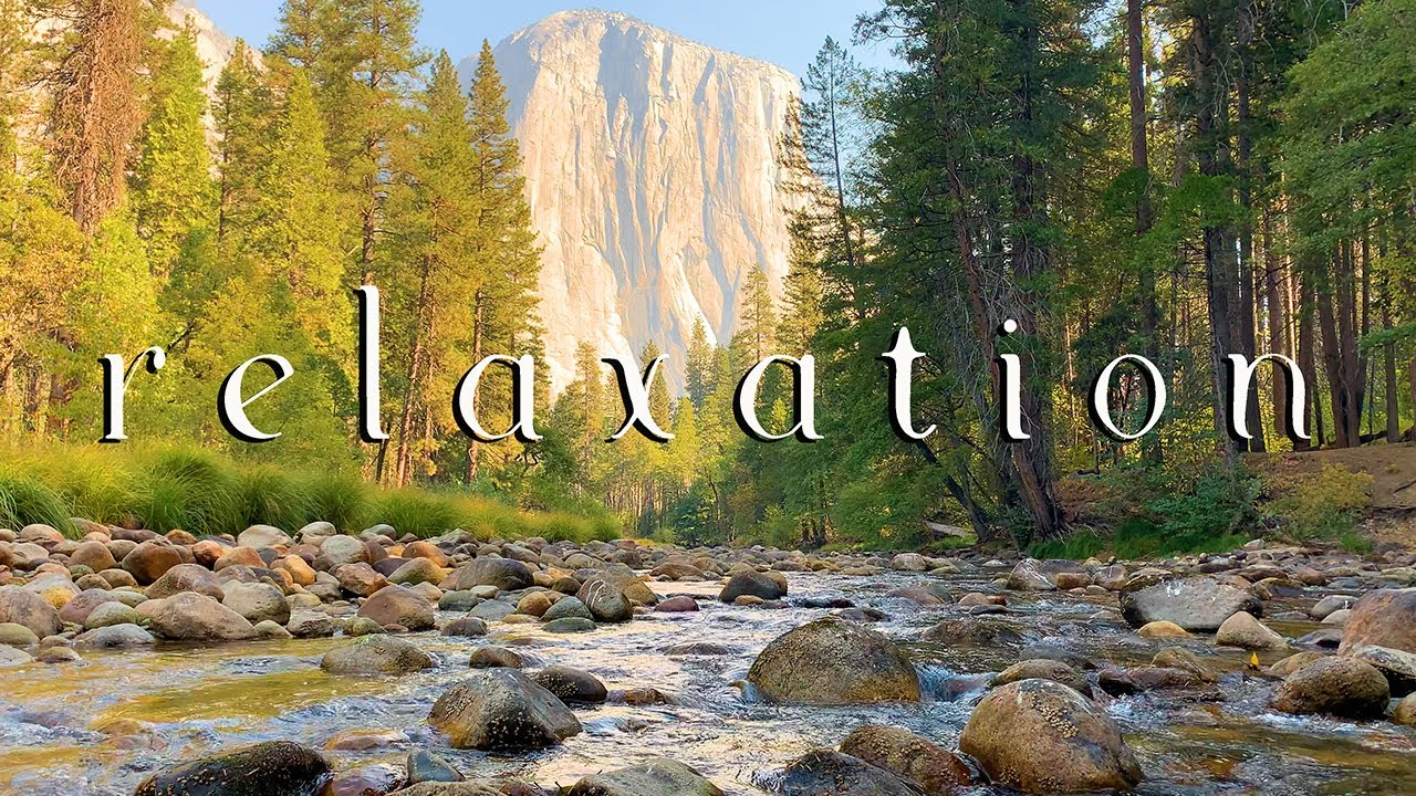 Merced River Relaxation at Yosemite National Park in 4K