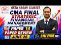 CMA FINAL SFM JUNE 26 EXAM MCQ ANSWER AND PAPER REVIEW | DR SHIVAM GUPTA | CMA FINAL SFM