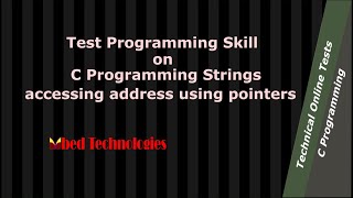 A C programming question on accessing address of string elements using pointers A C Programming Question On Access Using Pointers To Strings