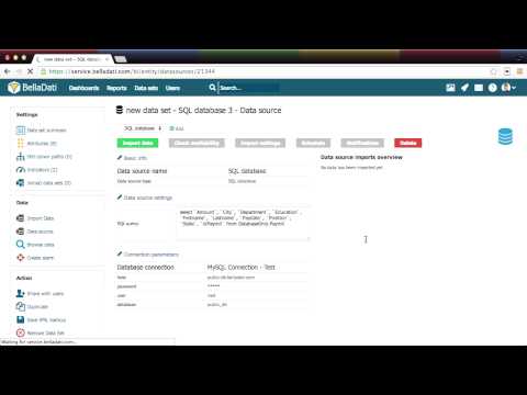 BellaDati Tutorial - How to connect BellaDati to database
