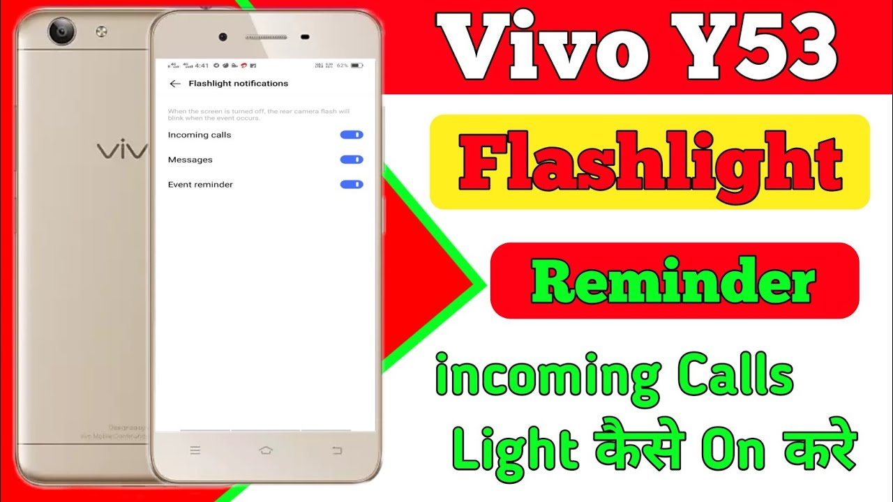 Vivo y53 Flashlight Calls Light Setting How To Flashlight