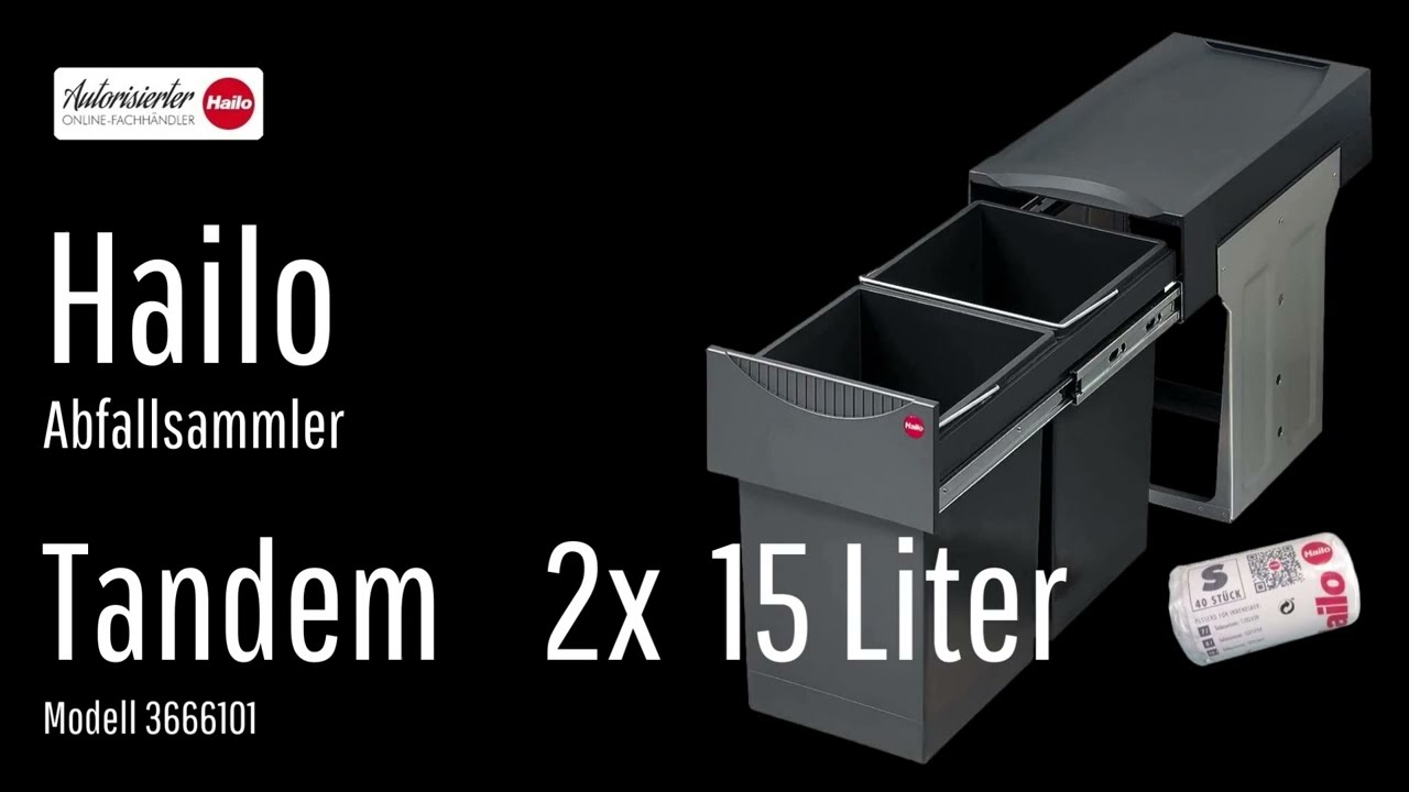 Hailo Abfalleimer TA Swing 30.2/30 Tandem 30 L 2-fach 