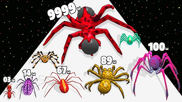 Spider Run Counter Attack - Level Up Spider Max Level Gameplay (Spider, Insect Evolution Run)