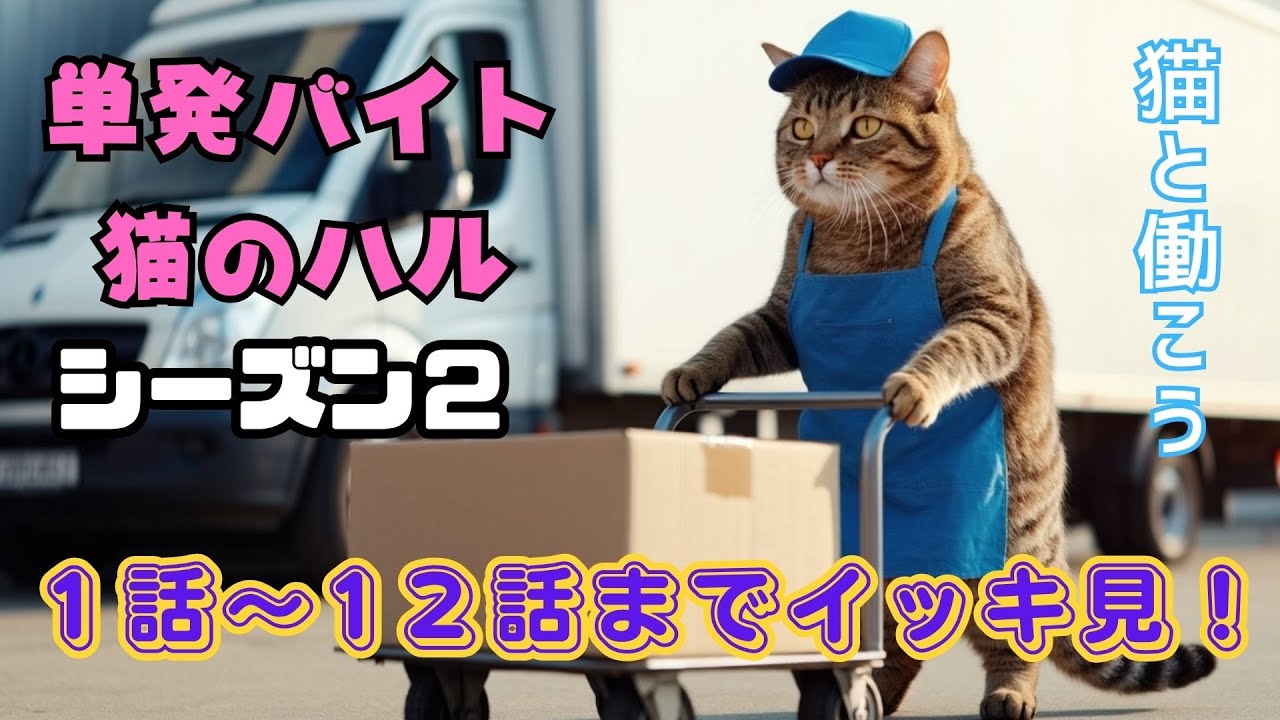 【単発バイト猫のハル】シーズン２ イッキ見！第1話〜第1２話 おまけエンディングあり！🐱｜[Part-Time Cat Haru] Season 2 – Binge Watch Now!😸