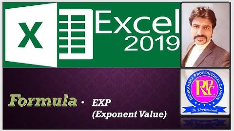 038 - MS-Excel - EXP (For Exponent Value) Formula with Practice Sheet