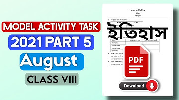 Class 8 History Model Activity Task Part 5 For August |Second Section 2021