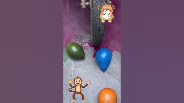 Balloons breaking with bike 🚴 crushing crunchy & soft things #shorts #asmr #viral #crush