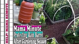 Mama Minute: Caring for Rain Barrels at the End of Gardening Season