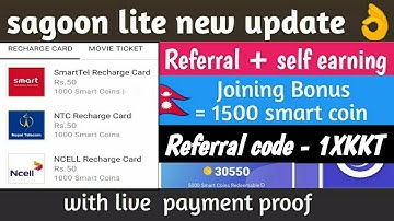 How to earn free recharge in nepal from sagoon lite app with payment proof | Free recharge in nepal