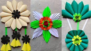 New!! 3 Amazing paper Flowers//Beautiful Home Decoration//Easy Wall Hanging Crafts//Diy.... Crafts..