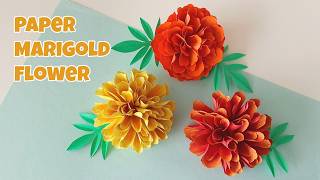 How to Make Paper Marigold Flowers | Easy Paper Flower Tutorial | DIY Paper Flowers