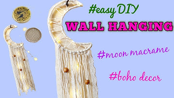 HOW TO MAKE MOON MACRAME WALL HANGING | CRESCENT / MOON DREAM CATCHER | DIY & get Crafty
