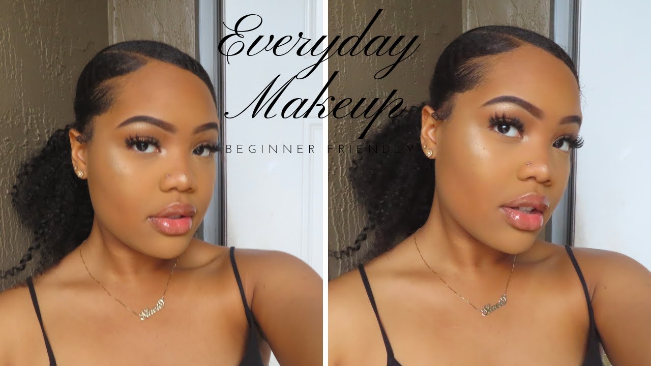Beginner Friendly Makeup Tutorial using Drugstore products only 🫶🏾 #, makeup tutorial black girl