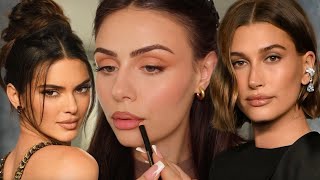 DOING MY MAKEUP LIKE KENDALL & HAILEY | using celebrity MUA Mary Phillips' makeup techniques