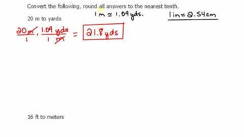Converting meters to yards 7.5
