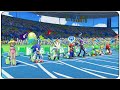 Mario and Sonic at the Rio 2016 Olympic Games (Wii U) - All Characters 100m Gameplay