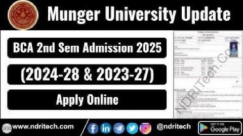 Munger University BCA 2nd Sem Admission & Registration 2025